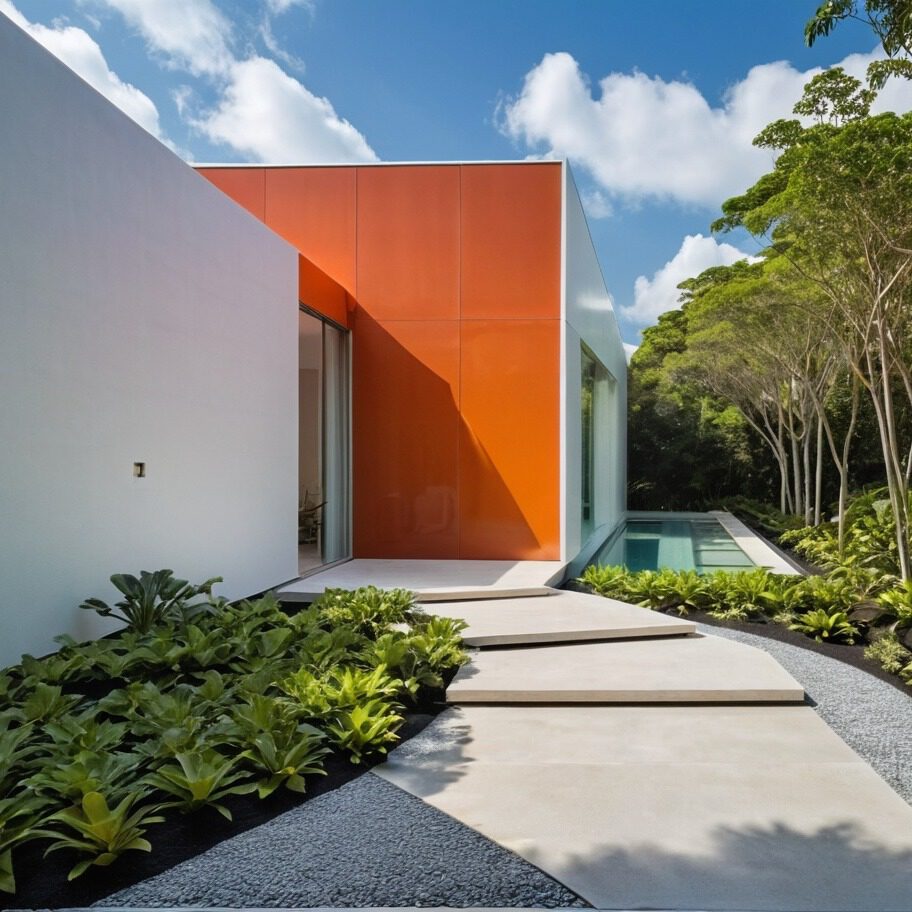 modern villa in natuur