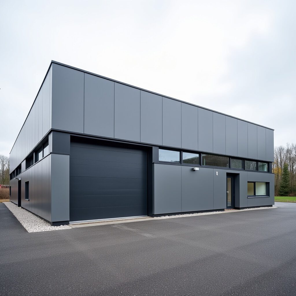 productiehal met overheaddeur